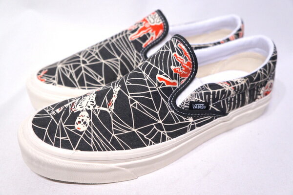 【VANSANAHEIM FACTORY PACK】 CLASSIC SLIP ON 98DX -OG BLACK OG SPIDER WEB- VN0AJEX1JJ　バンズ　アナハイムファクトリーパック　クラシックスリッポン　ブラック　スパイダーウェブ