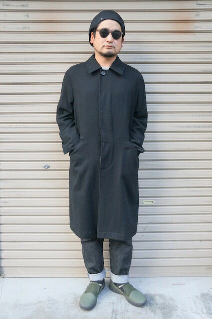 【SAGE DE CRET】 BALMACAAN COAT -BLACK- 　サージュデクレ　ウール　バルナカーン　ステンカラー　コート　ブラック