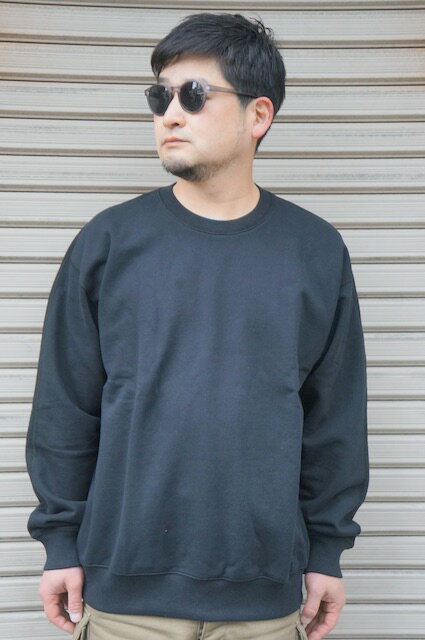 レイニングチャンプ トレーナー メンズ 【REIGNING CHAMP】RELAXED CREW NECK -BLACK- RC-3718　レイニングチャンプ　リラックスド　クルーネック　ミッドウェイト　ブラック