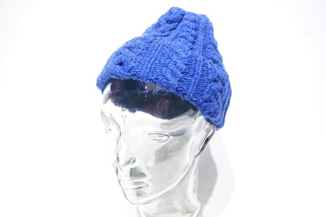 【HIGHLAND 2000】 BOB CAP CABLE ALPACA -BLUE- ハイランド2000　ケーブルニット　ボブキャップ　アルパカ　ブルー