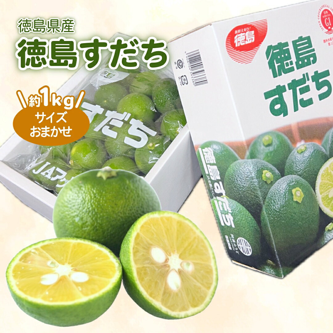 徳島県産 すだち 徳島すだち 酢橘 1箱 約1kg 2L~4Lサイズ サイズおまかせ お中元