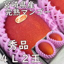 母の日 父の日 宮崎県産 完熟マンゴー【秀品】4L2玉 送料無料 贈答 大玉 ギフト プレゼント のし 熨斗対応 日付指定OK 指定日OK 御礼 お見舞い 贈り...