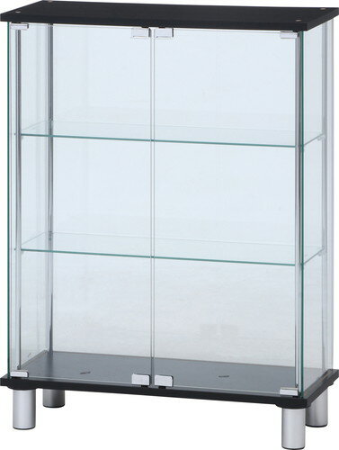 ガラスディスプレイケース3段　ワイド BK　メーカー直送