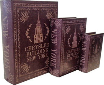 ブックボックス『NEW YORK』ブック型収納ボックス　S・M・L各1セット/小物入れ/インテリア雑貨/アメリカン雑貨