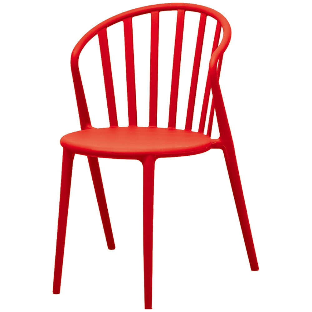 スタッキングチェア レッド【単品】スタッキング・おしゃれ・カフェ・ガーデン・樹脂
