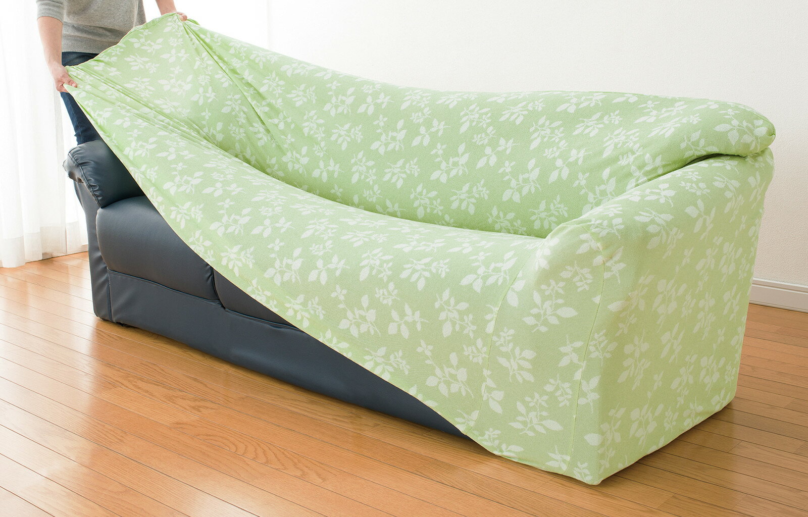 グ～ンと伸びるフィット式ソファカバー　肘無し　3人掛用　メーカー直送