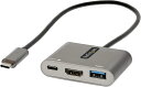 StarTech.com USB Type-Cマルチ変換アダプター USB-Cマルチハブ USB-C - 4K HDMIビデオ 100W PDパススルー USB 3.0 5Gbpsハブ 1x Type-C + 1x Type-A タイプCトラベルドッ