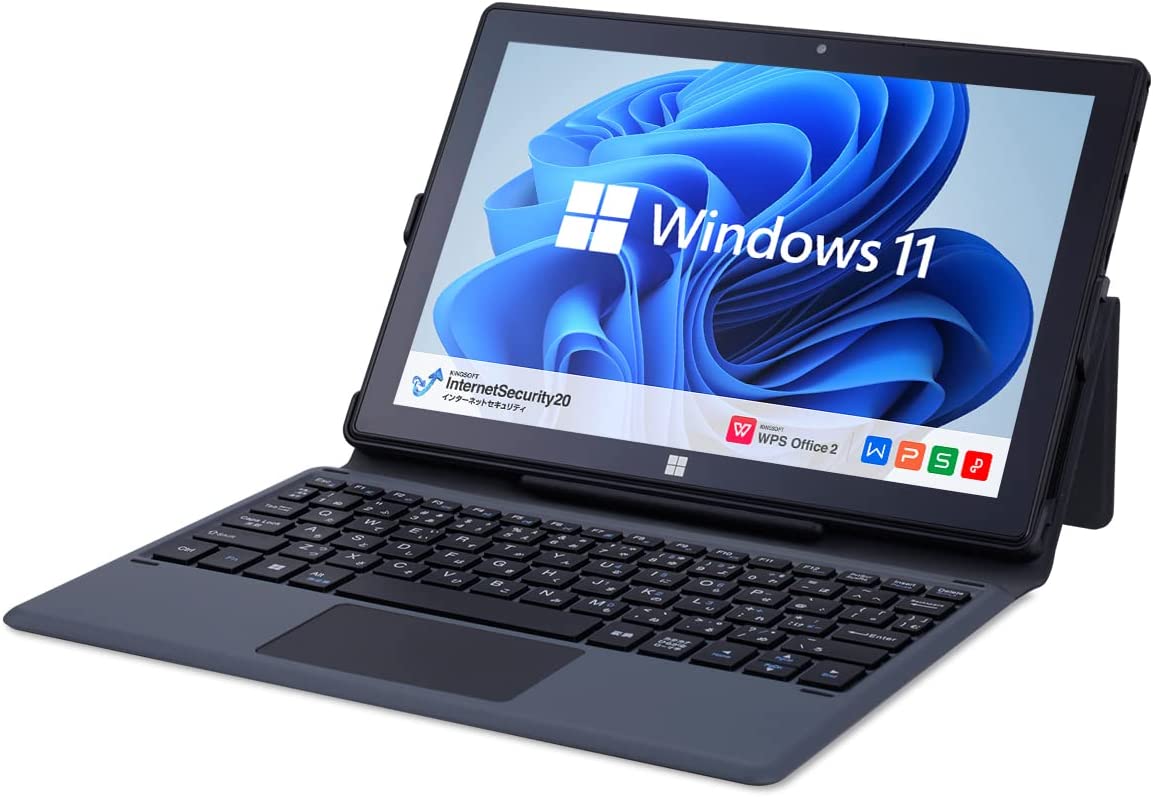 Windows タブレット GM-JAPAN ノートパソコン Windows 11 Office搭載 575g 10.1インチ 2in1 タブレット メモリ 4GB/SSD 128GB/日本語キーボード/Celeron/WIFI/USB3.0/HDMI/WEBカメラ