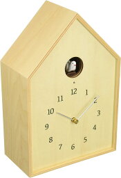 レムノス カッコー時計 アナログ バードハウス 天然色木地 ナチュラル Birdhouse Clock NY16-12 NT Lemnos 18.1 26.8 9.8cm