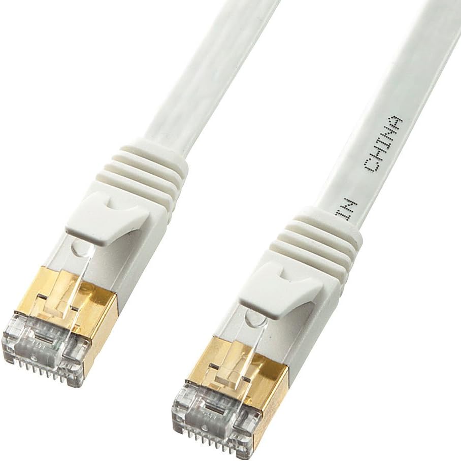 TTvC CAT7tbgLANP[u (0.5m) 10Gbps/600MHz RJ45 c܂h~ zCg KB-FL7-005WN