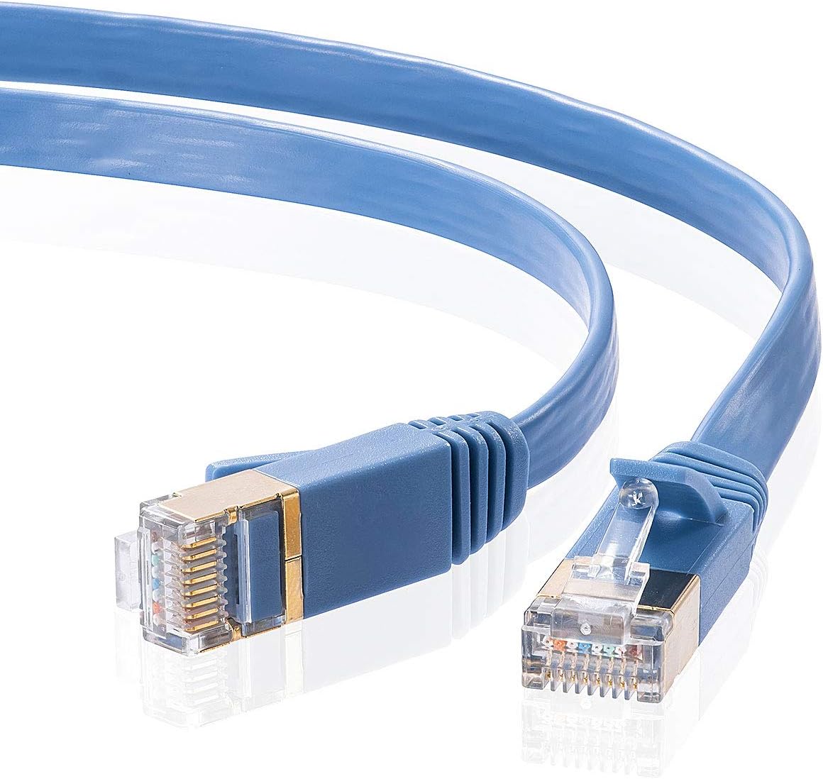 TTvC CAT7tbgLANP[u (1m) 10Gbps/600MHz RJ45 c܂h~ u[ KB-FL7-01BLN