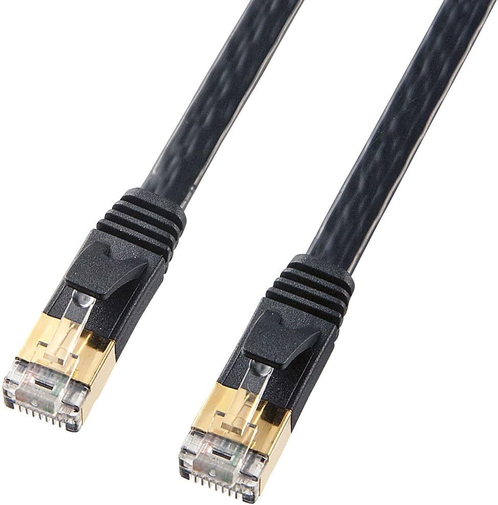 TTvC CAT7tbgLANP[u (3m) 10Gbps/600MHz RJ45 c܂h~ ubN KB-FL7-03BKN