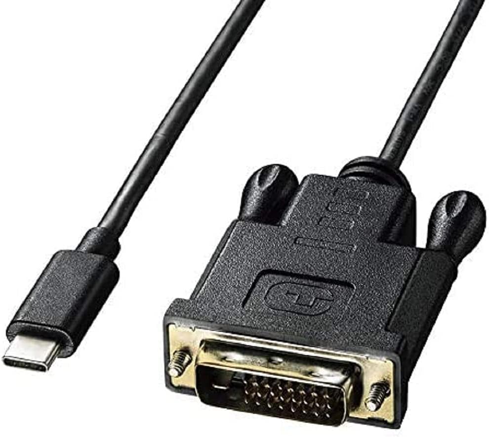 サンワサプライ Type-C-DVI変換ケーブル(USB Type-C オス-DVIオス) 1m ブラック KC-ALCDVA10