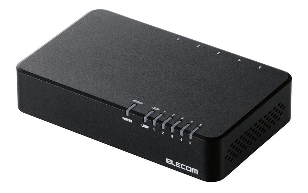 2015年モデルエレコム スイッチングハブ(LANハブ) 5ポート マグネット付き 電源内蔵 EHC-F05PN-JB