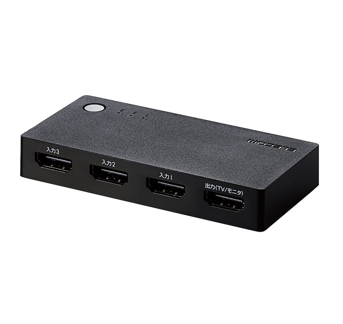 エレコム HDMI切替器 PS4/PS3/Switch対応 3入力1出力 自動/手動切替 ケーブルなしモデル ブラック DH-S..