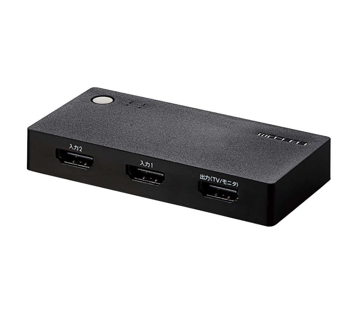 エレコム HDMI切替器 PS4/PS3/Switch対応 2入力1出力 自動/手動切替 ケーブルなしモデル ブラック DH-S..