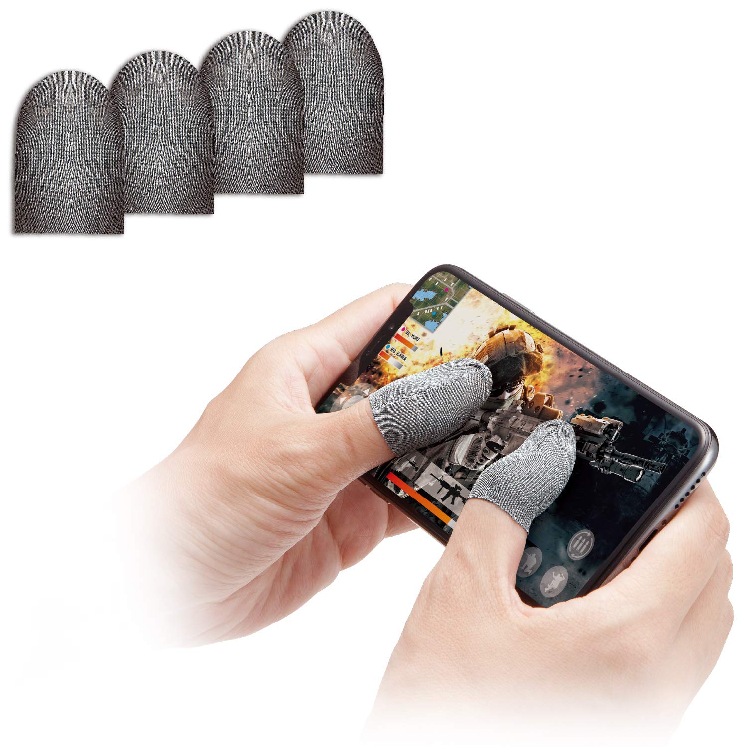 エレコム 荒野行動 PUBG スマホゲーム用 指サック 手汗対策 銀繊維でより高感度な操作 女性・子ども向けサイズ 4個入り iPhone/Android P-GMFF02S4SV
