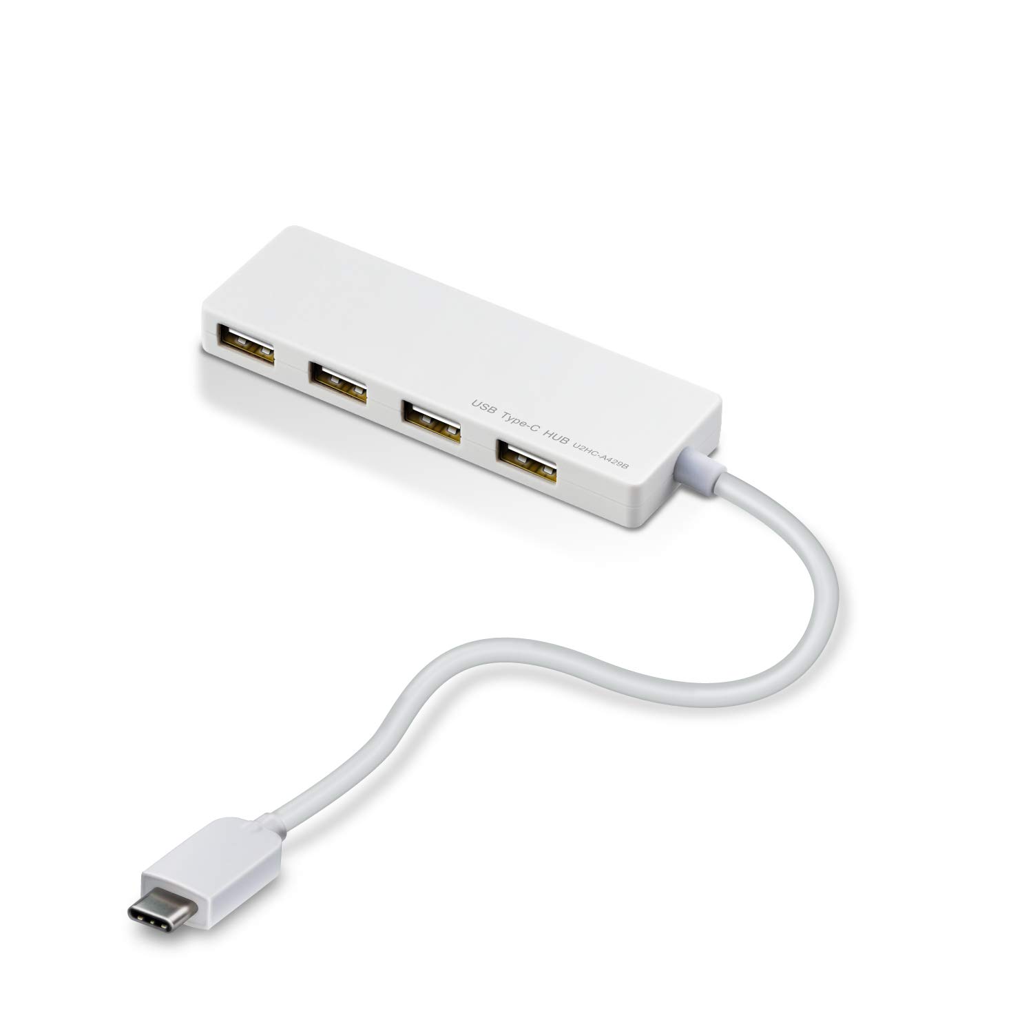エレコム usbハブ USB2.0 Type-C Aメス4ポート バスパワー 15cmケーブル MacBook/iPad/Surface GO Pro 7 / Chromebook等 対応 ホワイト U2HC-A429BXWH