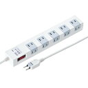 サンワダイレクト 電源タップ 10個口 2m 雷ガード マグネット 一括スイッチ ホワイト 700-TAP044W