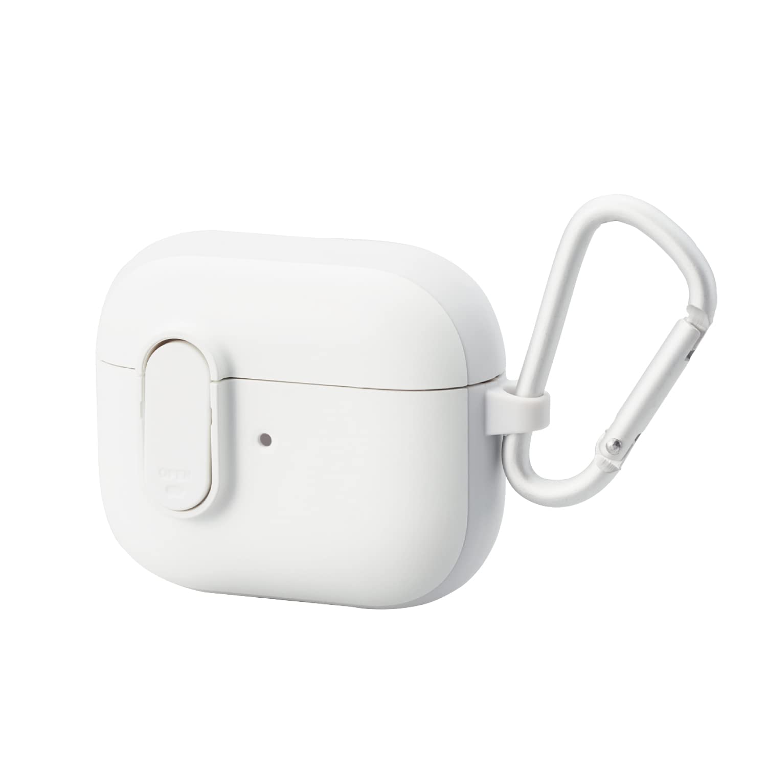 エレコム AirPods 第3世代 (2021年) 対応 ケース カバー ハイブリッド TOUGH SLIM Lock ロック機能 カラビナ付 落下防止 ワイヤレス充電対応 MagSafe充電対応 耐衝撃 衝撃吸収 ホワイト AVA-AP3TSLWH