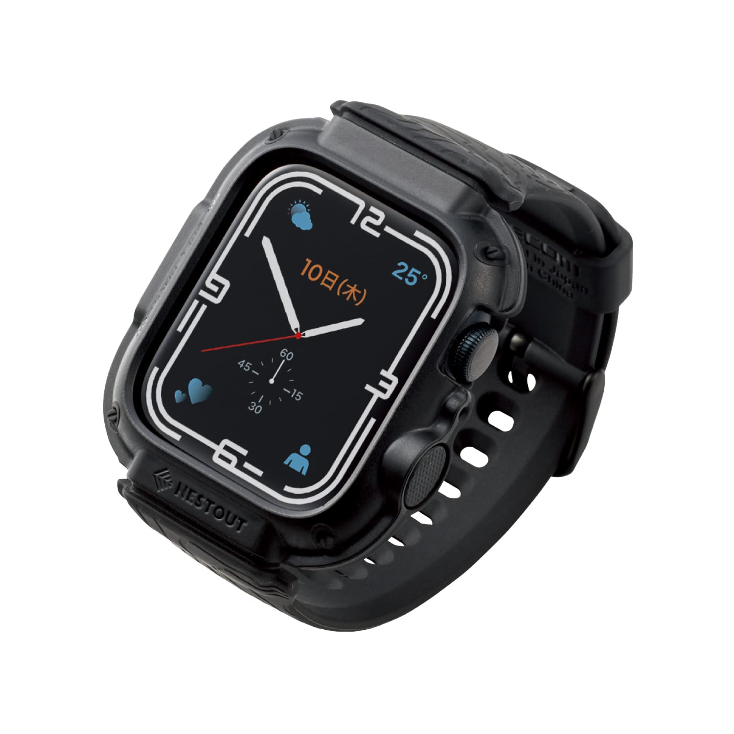 쥳 Apple Watch (åץ륦å)  Хѡ Хɰη 45mm [Apple Watch 8 7 б] NESTOUT꡼ ȥɥ Ѿ׷ ׷ۼ ƷMIL ֥å AW-21ABBNESTBK