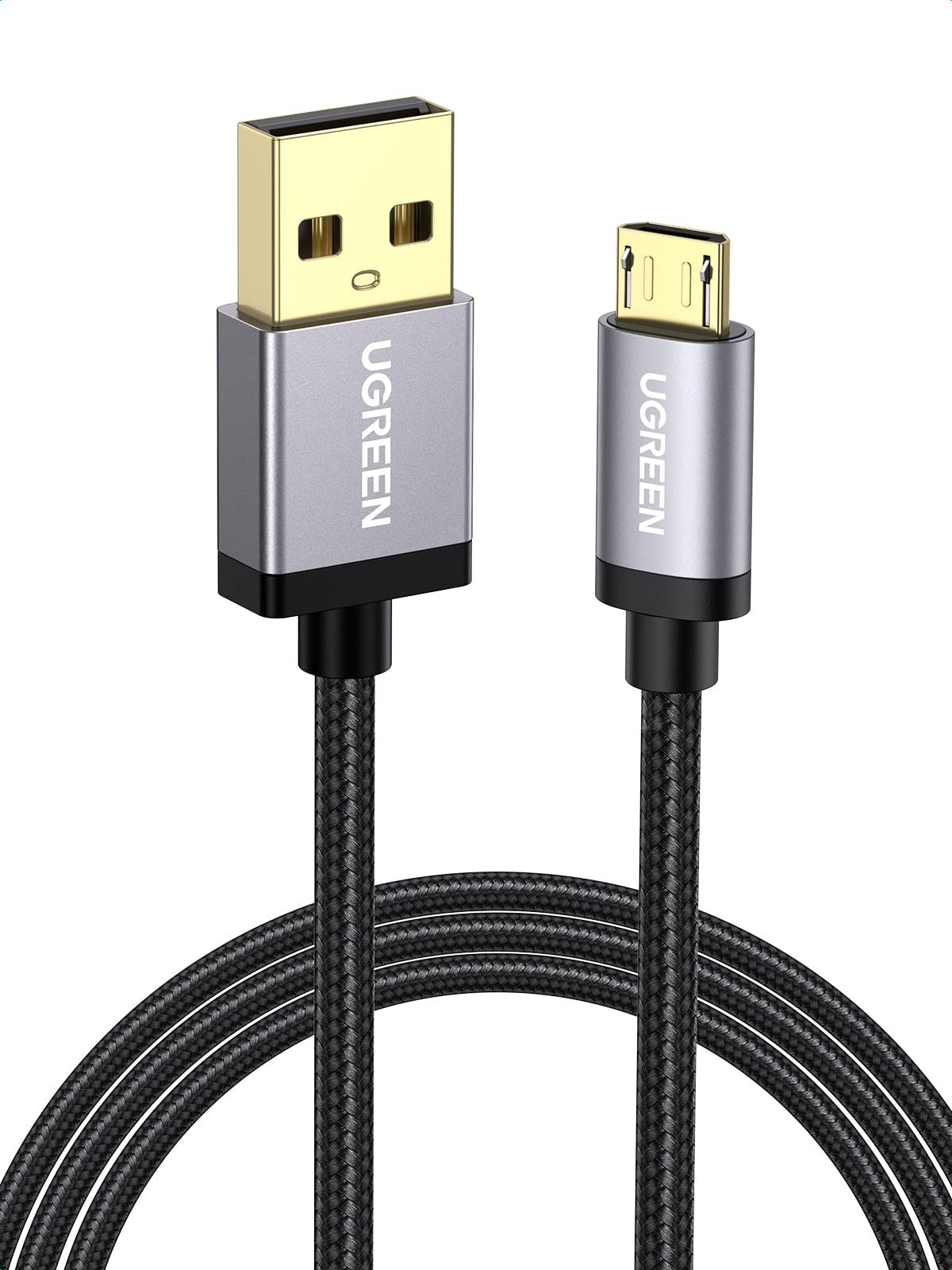 UGREEN Micro USBケーブル 在宅勤務 急速充電 USB Android 高速データ転送 ナイロン編組み Micro USB X..