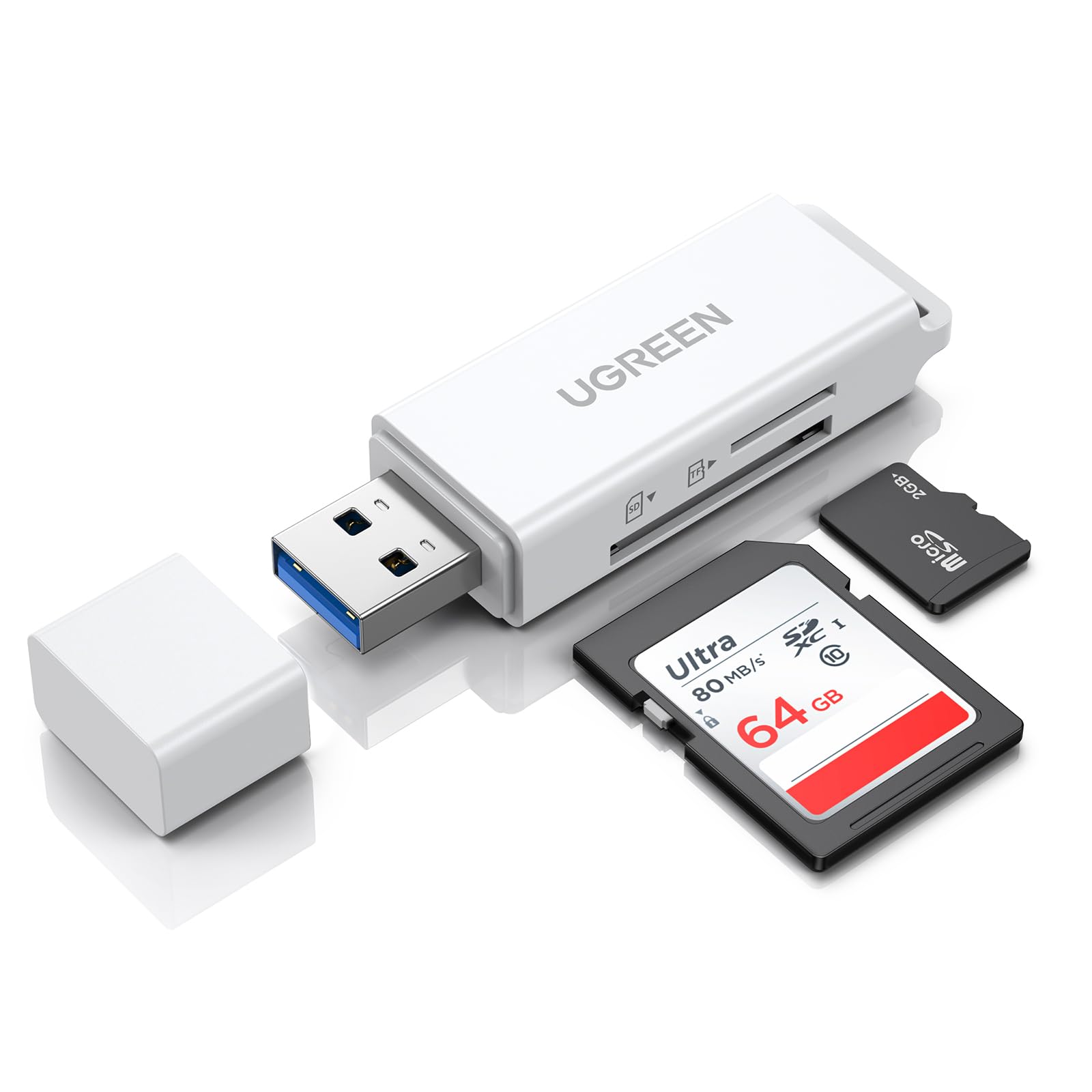 UGREEN sdɥ꡼ usb3.0 ޥsd ꡼ Ķ 2祫Ʊɽ ®ž MacOS Windows ѥξб SD microSD SDXC SDHCʤɤбʥۥ磻ȡ