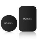 UGREEN メタルプレート マグネット プレート スマホ 金属プレート 薄い 粘着固定 3M製 両面テープ 車載ホルダー 貼替用 丸と四角 2枚セット