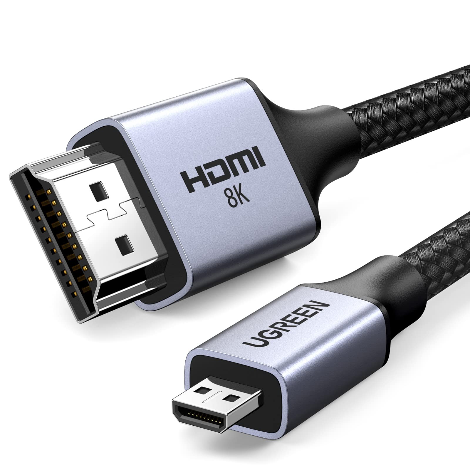 UGREEN 8K マイクロhdmiケーブル hdmi マイクロhdmi 変換 hdmi2.1規格 48Gbps超高速 8K@60Hz 4K@120hz Dynamic HDR eARC 3D Dolby テレビ デジカメ アクションカメラ GoPro Raspberry Pi 4 Sony Nikonカメラ 2M