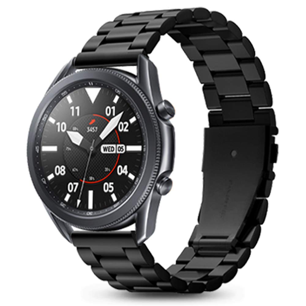 Spigen モダンフィット Samsung Galaxy Watch 3 45mmバンドストラップ (2020) / Galaxy Watch 46mmバンド(2018) / OnePlus Watchバンド / Gear S3フロンティアバンド / S3クラシックバンドストラップ - ブラック