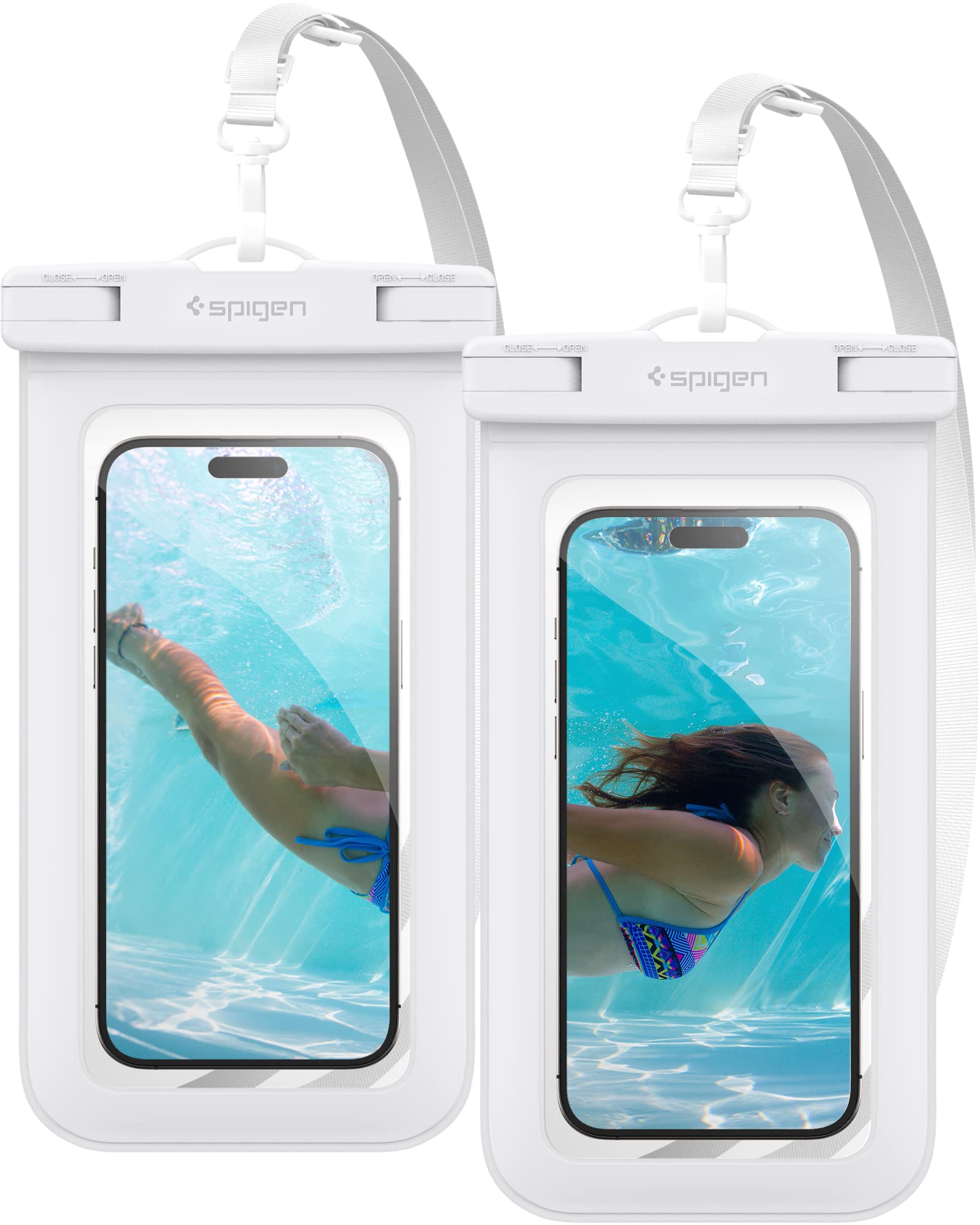 Spigen スマホ 防水ケース 小物 iPhone Android 最大 8.2インチ対応 タッチ可 顔認証 密封、水中撮影 ..