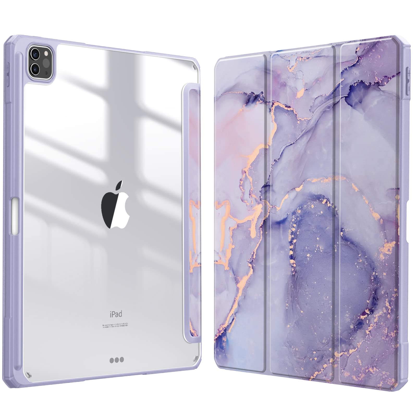 Fintie iPad Pro 12.9 ケース 2022/ 2021/ 2020/2018 12.9インチ 透明バックカバー Apple Pencil 収納可能 Apple Pencil 2 ワイヤレス充電対応 三つ折スタンド スリー(2)