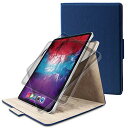 エレコム iPad Pro 11 第3/2世代 (2021/2020年) フラップケース ソフトレザー 360度回転 ネイビー TB-A20PM360NV