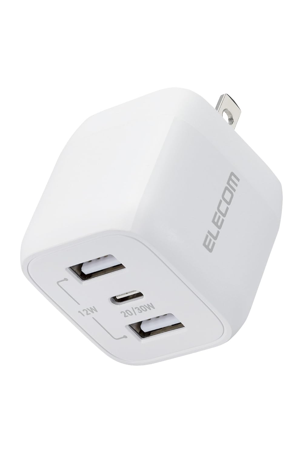 エレコム 充電器 Type-C 3ポート USB-C×1 USB-A×2 32W USB PD対応 折りたたみ式プラグ GaN採用 iPhone15/iPad/Macbook Air など対応 ホワイト EC-AC4032WH