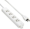 エレコム 電源タップ 抜け止め コンセント 4個口 3Pプラグ マグネット付き 5m グレー T-WRM3450LG/RS(2)