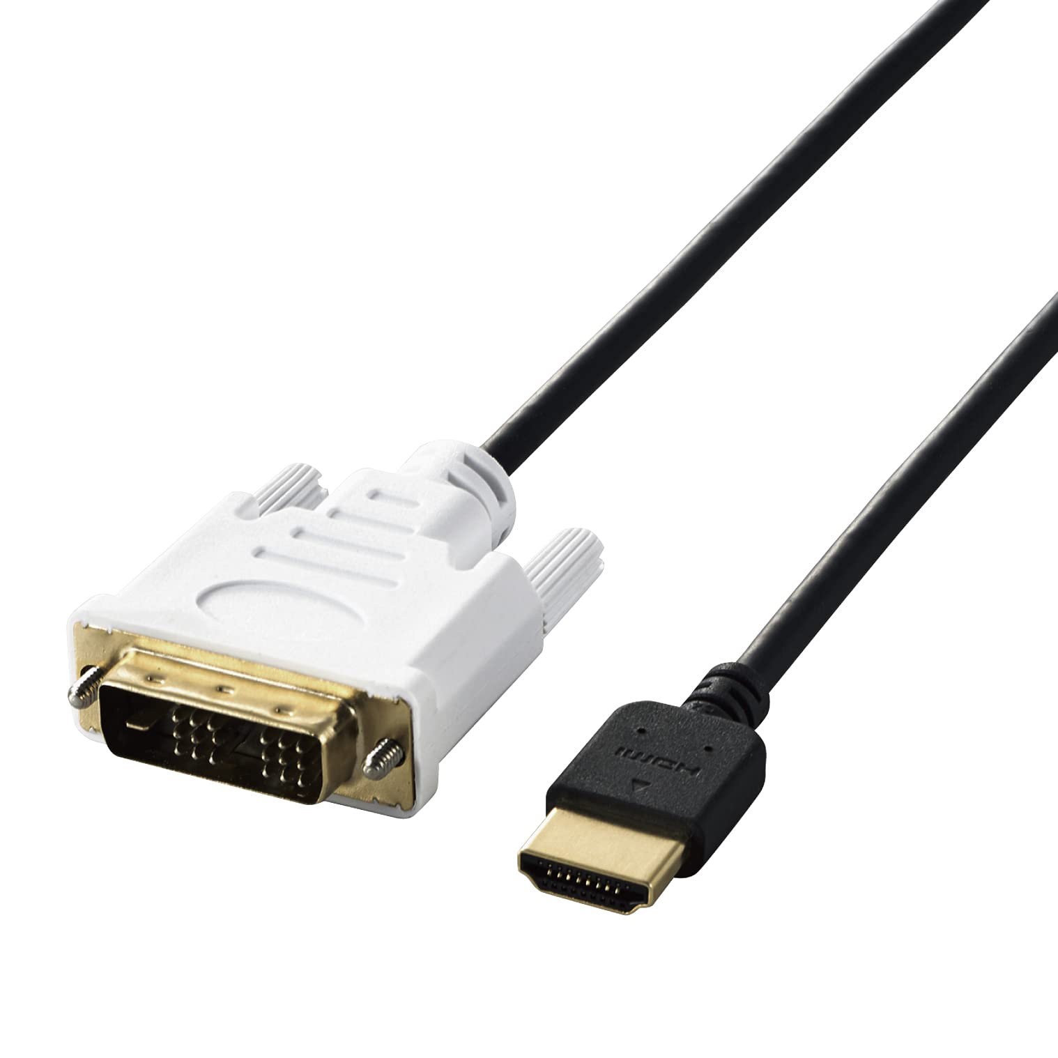 エレコム HDMI-DVI変換ケーブル 1.5m スリム ブラック DH-HTDS15BK