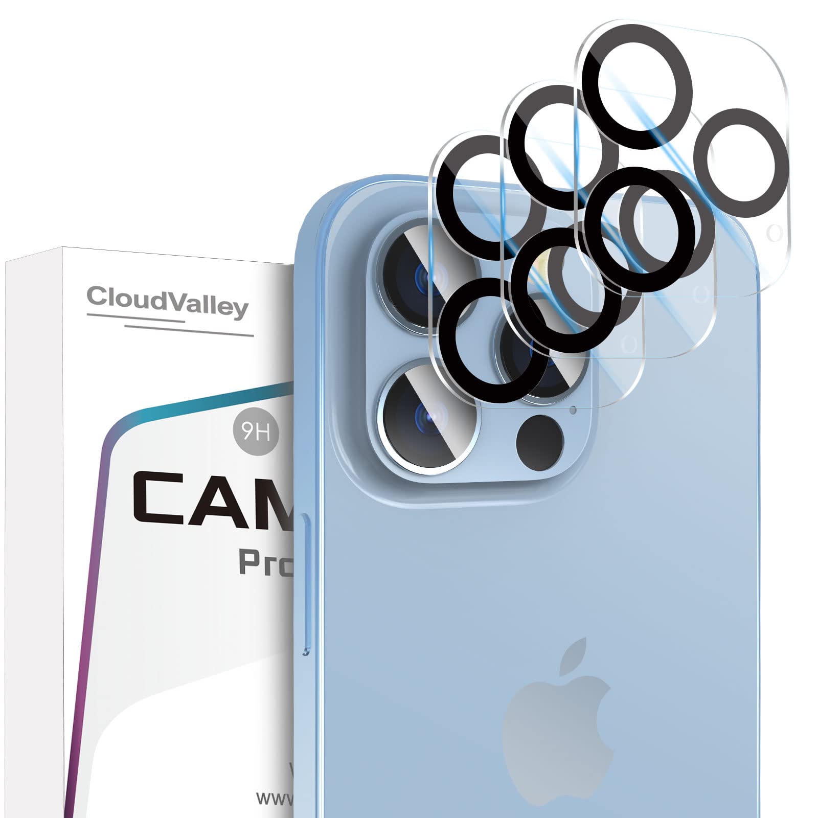 CloudValley 3祻åȥե iPhone 13 Pro / iPhone 13 Pro Max   ݸե Ķ 9H 饹 HDꥢ ƩΨ ѥå ɻ ñŽդ