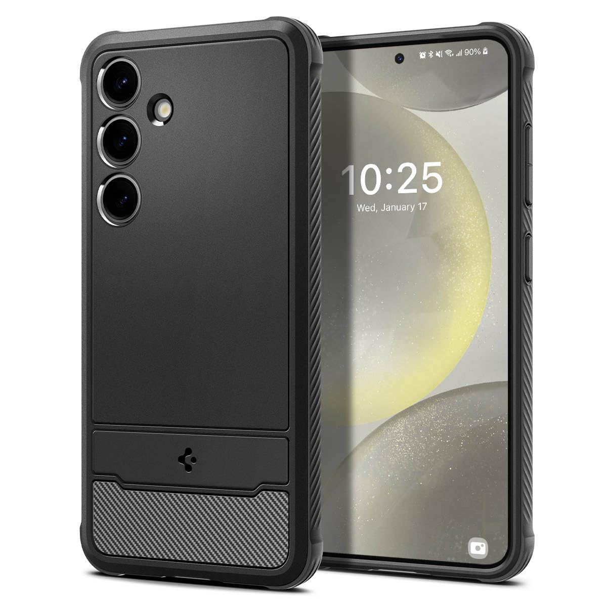 Spigen Galaxy S24 ケース 耐衝撃 SC-51E | SCG25 TPU ソフトケース 米軍MIL規格取得 衝撃吸収 傷防止 カメラ保護 Qi充電 ワイヤレス充電 ラギッド・アーマー ACS07346 マット・ブラック 