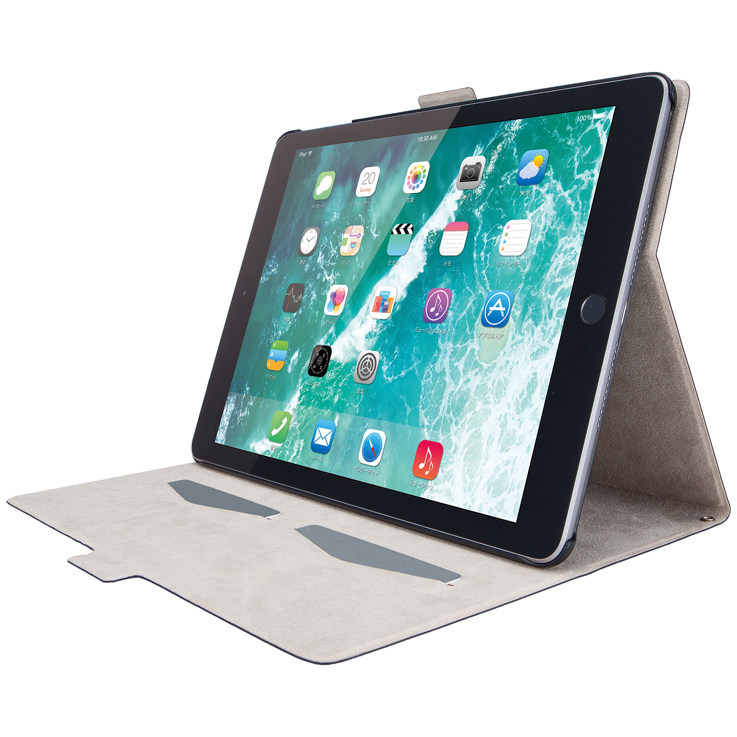 エレコム iPad Air 10.5 (2019)、iPad Pro 10.5 (2017) ケース フラップカバー 薄型 ブルー TB-A17WVFUBU