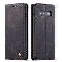 QLTYPRI Samsung Galaxy S10 ケース 手帳型 PU 高級レザー マグネット カード収納 全面保護 薄型 耐衝撃 横置き Qi充電対応 おしゃれ 人気 - ブラック