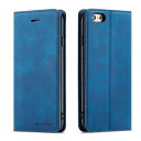 QLTYPRI iphone 6 plus ケース iphone 6s plus ケース 手帳型 高級PUレザー 皮革 TPU バンパー カード収納 スタンド機能 内蔵マグネット 耐衝撃 耐摩擦 上品 全面保護 人気 おしゃれ 財布型 カバー - ブルー