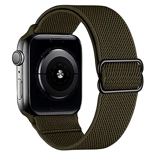 QLTYPRI バンド 対応 Apple Watch アップルウォッチ バンド 30mm 40mm 42mm 44mm ナイロン ベルド 軽量 スポーツバンド 交換バンド 女性 男性 ストラップ アップルウォッチシリーズ 適応 iWatch Ultra SE Series 8/7/6/5/4/3/2/1(38mm/40mm,アーミーグリーン)