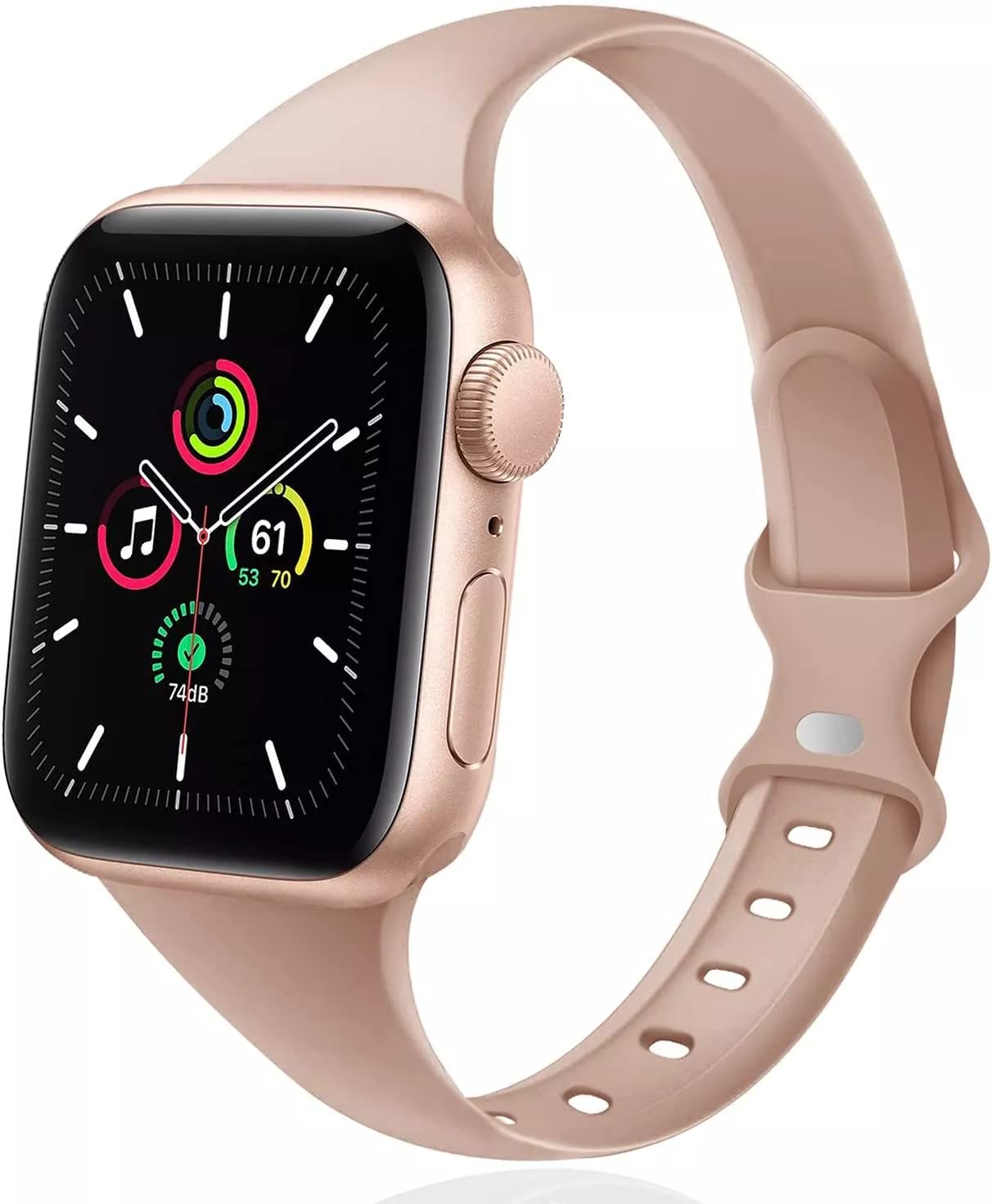 QLTYPRI コンパチブル Apple Watch バンド スポーツシリコンバンド 38mm 40mm 41mm 42mm 44mm 45mm シリコン 製 柔軟 通気 防水性 耐久性 スポーツバンド 交換バンド 女性 男性 iWatch Ultra SE Series 8/7/6/5/4/3/2/1に対応 (38mm/40mm/41mm,ミルクティー)