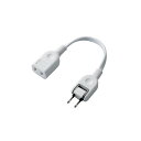 エレコム 電源タップ 0.1m ACアダプタ用電源延長コード 1個口 スイングプラグ ホワイト T-ADR1WH