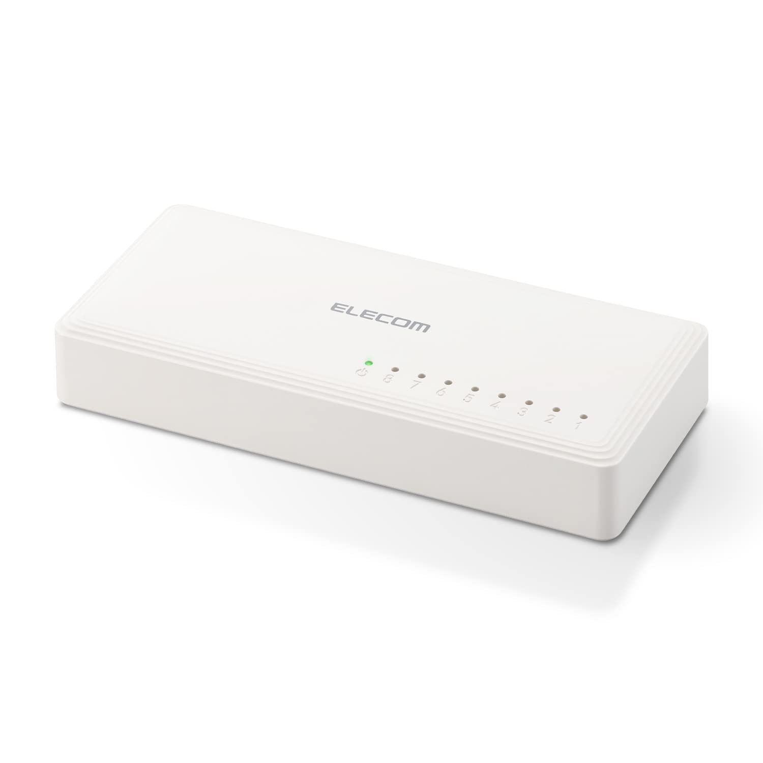エレコム スイッチングハブ 8ポート ギガビット プラスチック筐体 コンパクト 軽量 [ACアダプター付属/壁掛け設置対応/静音ファンレス/省電力/EU RoHS指令準拠] ホワイト EHC-G08PA3-W(2)