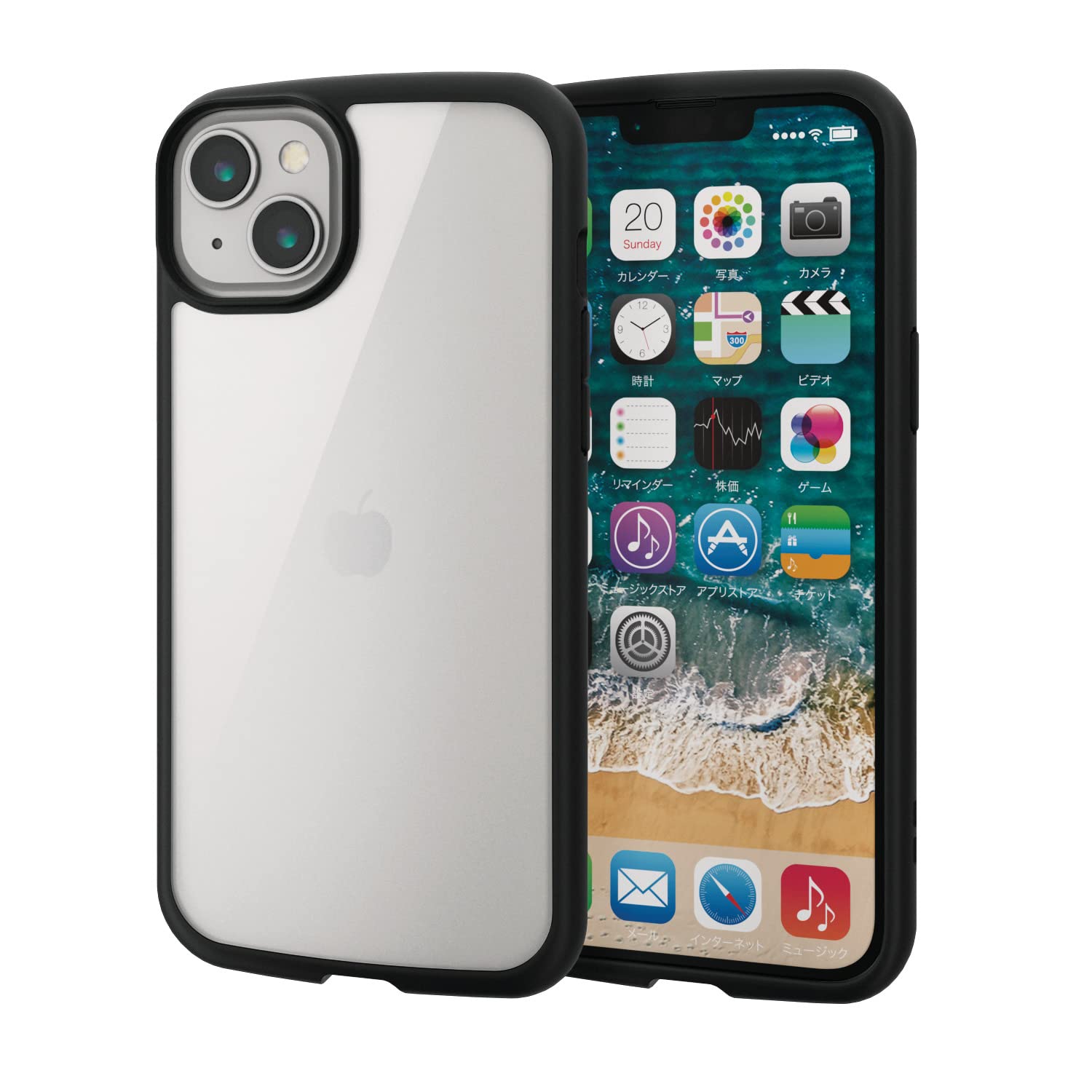 쥳 iPhone 14 Plus  С Ѿ׷ ׷ۼ [+׷˶] TOUGH SLIM LITE ̥ꥢ ȥåץۡդ ֥å PM-A22BTSLFCBK