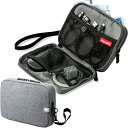 サンワダイレクト ガジェットポーチ 薄型 旅行 出張 便利グッズ 収納ポーチ Mサイズ グレー 200-BAGIN013GY