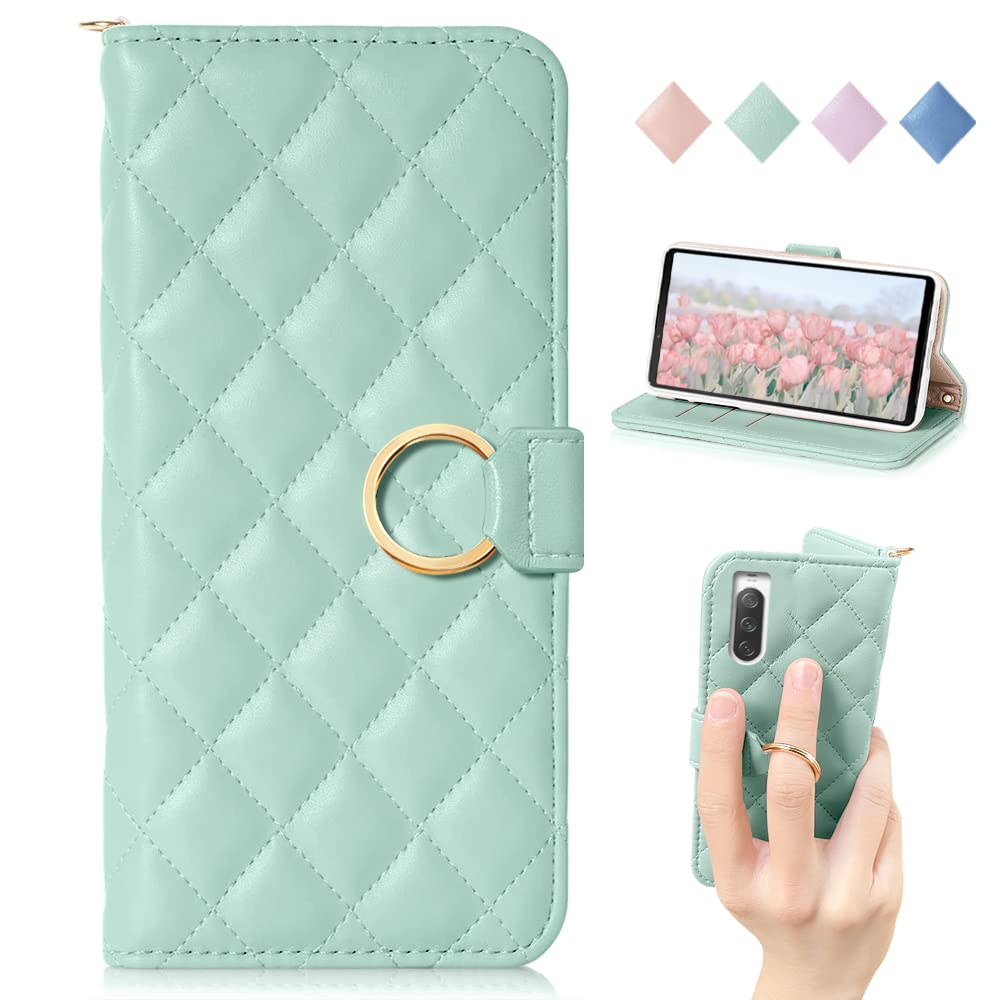 MAGICASE For Xperia 10 IIIケース手帳型 人気 お洒落 リング付き エクスペリア 10 III 財布型 かわいい エクスペリア 10 III ケース 手作り 財布 上品 贈り物 カード
