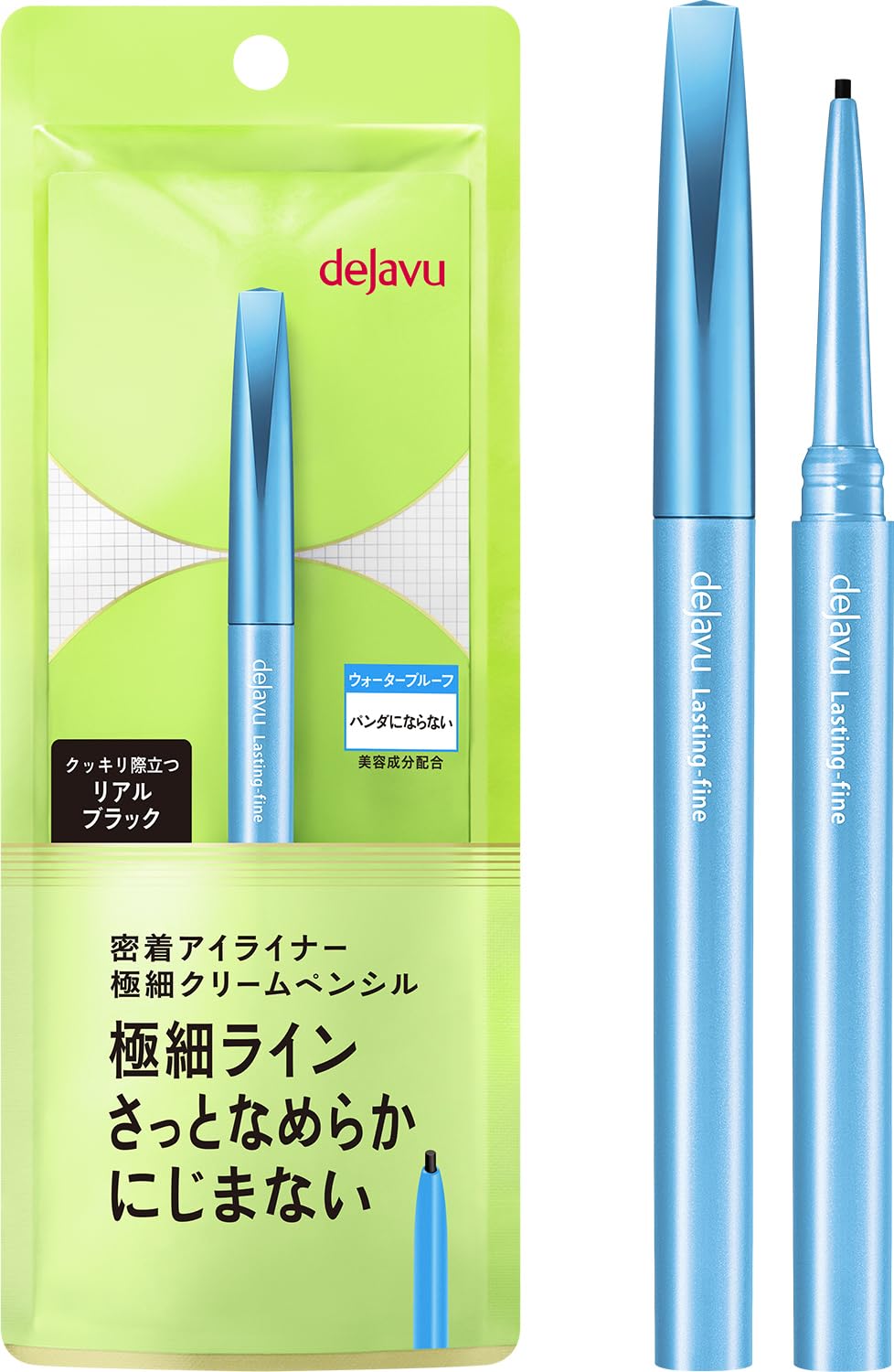 dejavu デジャヴュ ラスティンファイン 密着アイライナー 極細クリームペンシル 1 リアルブラック ペン..