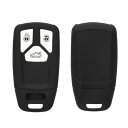 kwmobile 対応: Audi 3-ボタン 車のキー Smart Key (Keyless Go 対応機種のみ) ケース - シリコン キーケース 落下防止 車鍵 - 鍵ケース 黒色マット(2)